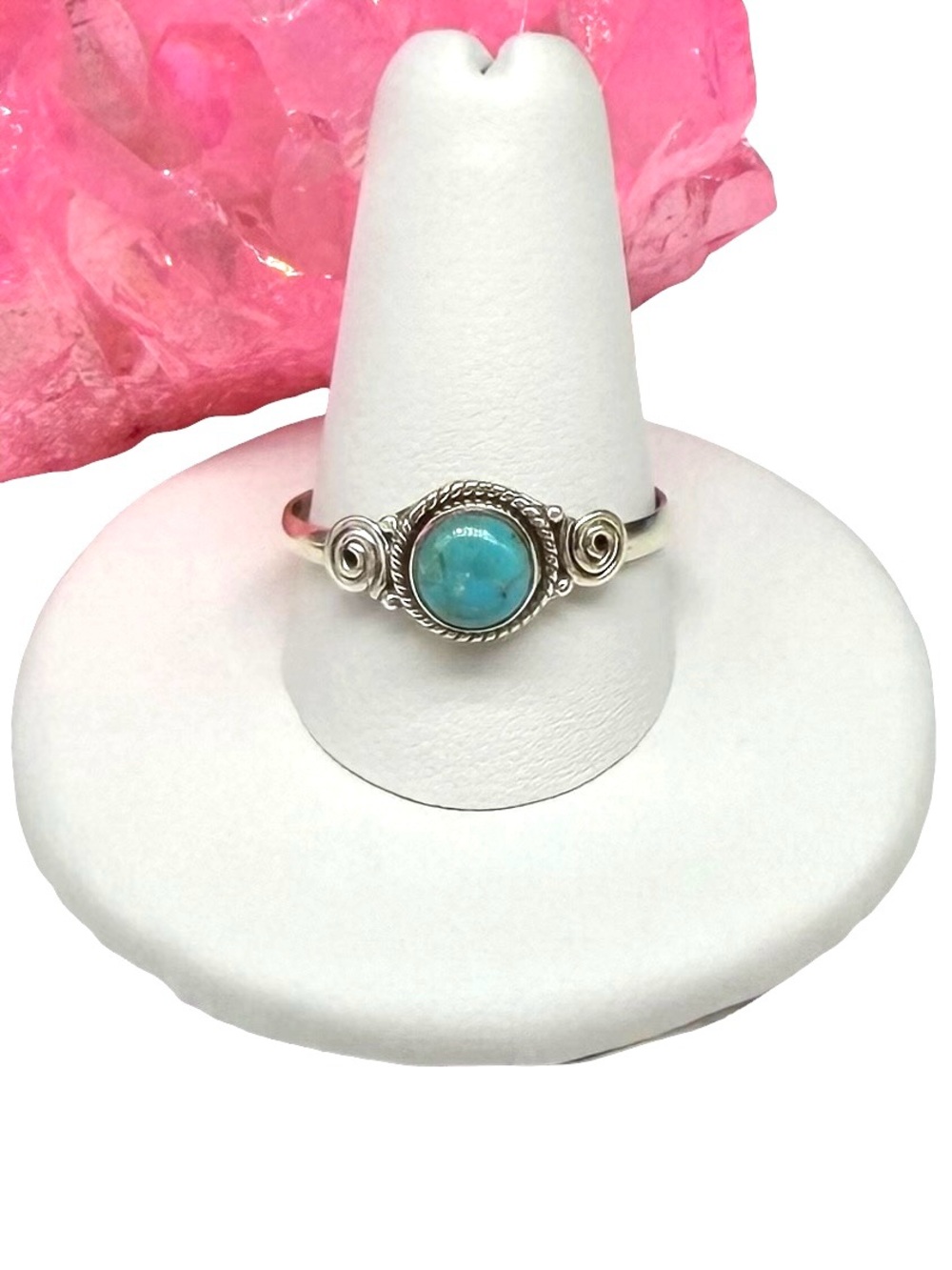 Kingman Turquoise Ring Size 10.5 Solid 925 Sterling Silver Dainty